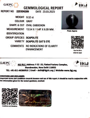 9.32/CT Natural Scapolite Cat's Eye with Govt. Lab Certified-(1221)